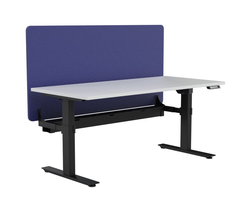 Agile Height Adjustable workstation Cable Tray - with Radius 18 Screen